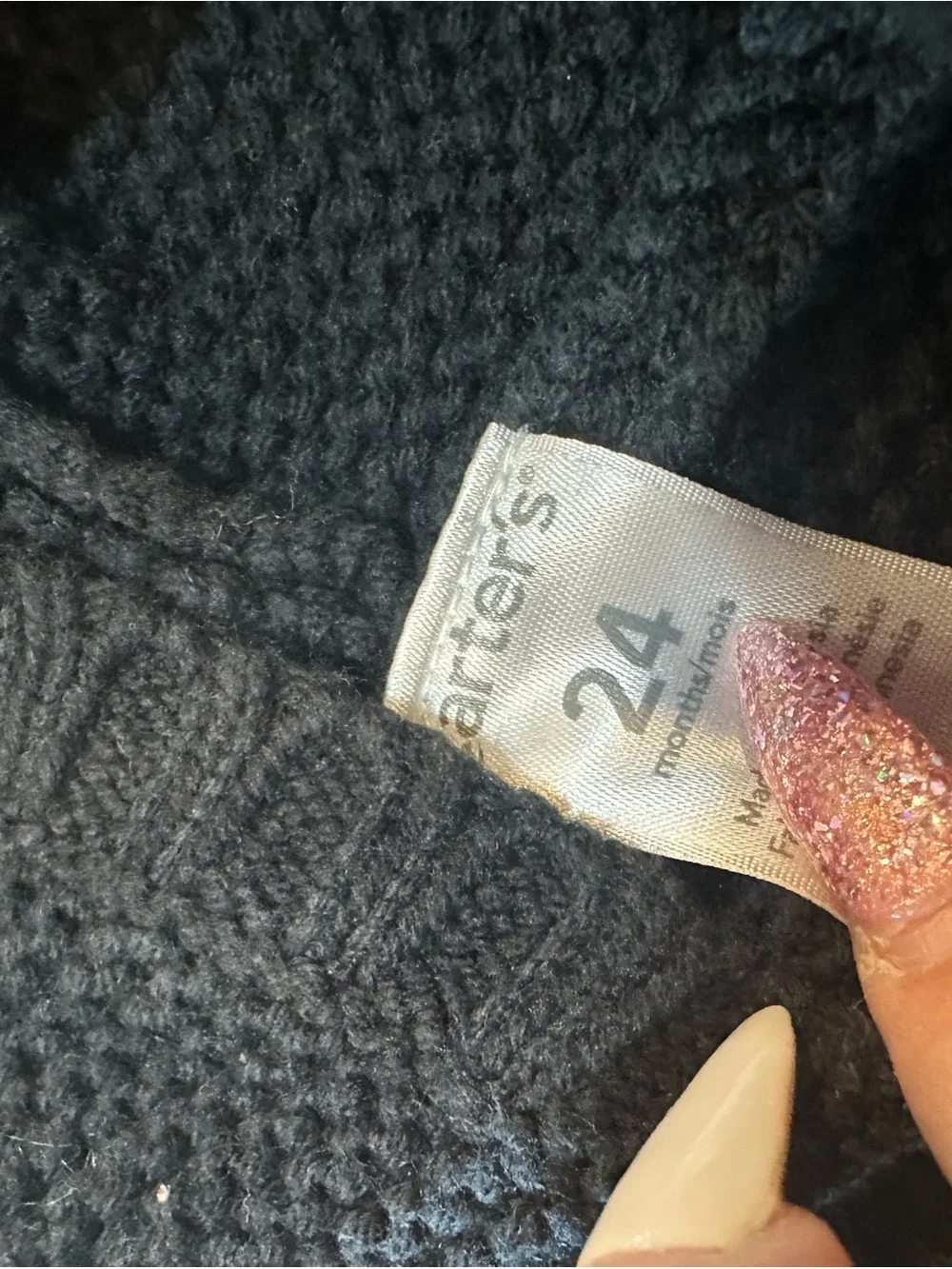 Carter's Black Hooded Knit Cardigan
